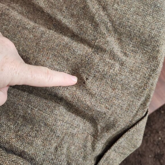 Vintage Tailored Classics Levis Mens 44L Brown Tweed Wool Sports Coat Elbow FLAW - Picture 6 of 13